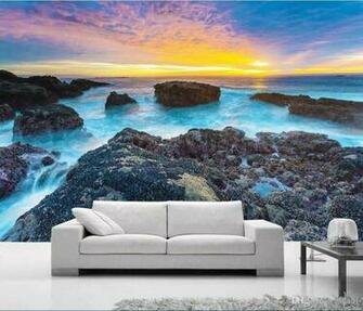 3d Wallpaper Custom Photo Murals Golden Sunshine California Beach