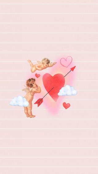 Premium Image Of Pink Valentine S Cupid Phone Wallpaper