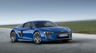 Wallpaper Audi R8 E Tron Blue Side 4k