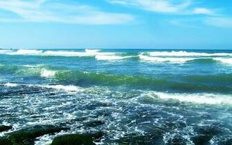 Blue Ocean Nature Coast Horizon Sea Wallpaper Background