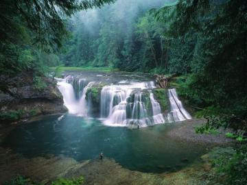 Fishing Waterfalls Rivers Wallpaper