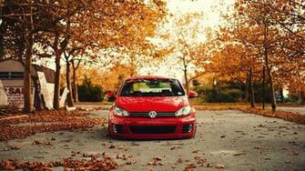 Nature Trees Cars Leaves Volkswagen Golf R Wallpaper