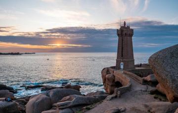 Wallpaper Sea Sunrise Stones Dawn France Lighthouse
