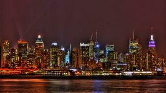 High Resolution New York Skyline At Night Wallpaper HD City Full