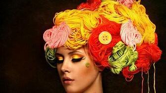 Girl In Yarn Wig Wallpaper HD