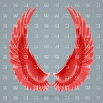 Red Wings On Gray Background Vector Image Of Objects Dvarg