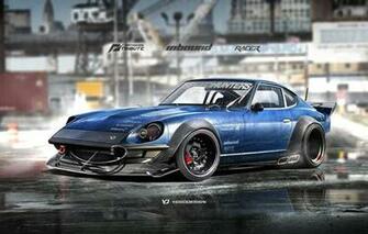 Wallpaper Auto Figure Blue Machine Background Nissan Car