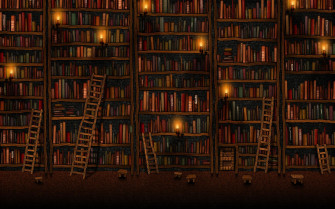 Library X Wallpaper Bookshelf Computer