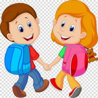 Boy And Girl With Backpacks Backpack Child
