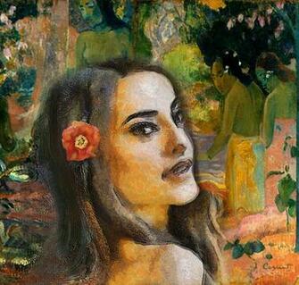 Hommage A Gauguin Vahine Tiare Flower Girl By