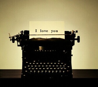 Old School I Love You Typewriter Tablet Phone Wallpaper Background