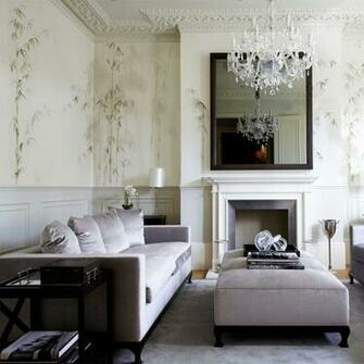 Traditional Wallpaper Cotton Nature Pattern Green
