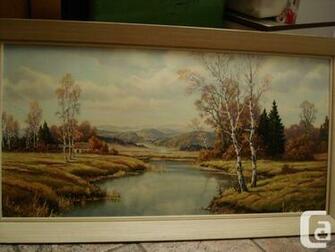 Vintage Large Scenic Pictures Wooden Frames Delta