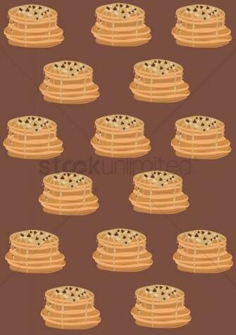 Pattern Background Of Pancakes Vector Image Stockunlimited