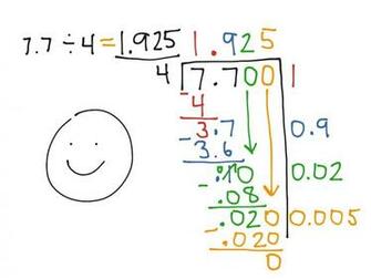 Dividing Decimals With A Remainder Kids Activities