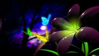 Neon Butterflies Computer Wallpaper Desktop Background