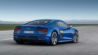 Audi R8 E Tron Magnetic Blue Rear HD Wallpaper