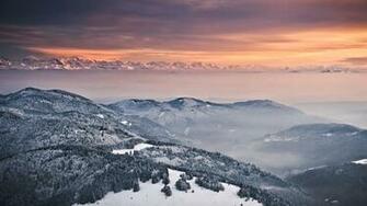 Winter Mountain Scape Wallpaper HD