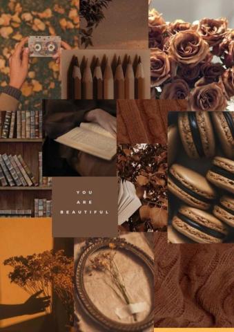 Brown Aesthetic Collage In Cute Black