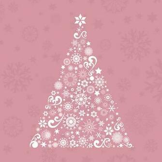 Christmas Tree Pink Background Vector