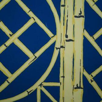 Shop Blue And Yellow Chinese Lattice Wallpaper