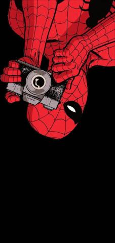Spider Man Amoled Camera Galaxy S10 Hole Punch Wallpaper