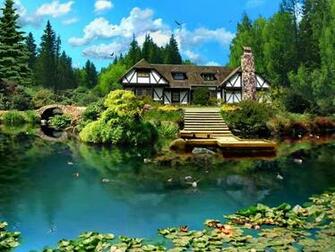 Lake Cabin Wallpaper