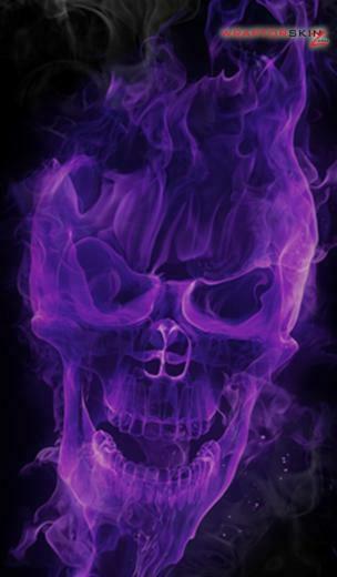 Kindle Fire Original Decal Style Skin Flaming Skull Purple