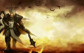 Wallpaper Crows Battlefield Shield Knight Mace