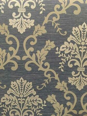 York Wallcovering Carey Lind Blue Damask Wallpaper Fg4485
