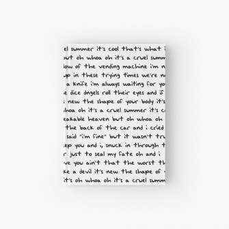 Cruel Summer Lyrics In Taylor Swift Handwriting Hardcover Journal