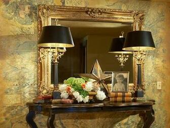 Formal Hall With Antique Map Wallpaper And Gold Mirror Hgtv