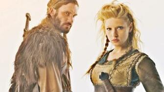 Rollo Lagertha Vikings Tv Series Wallpaper