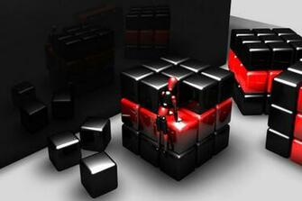 3d Cube Rubix Scene Wallpaper