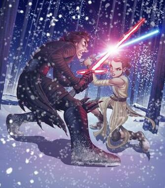 Kylo Ren Vs Rey By Mborkowski