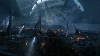 Video Games Outer Space Planets Earth Spaceships Artwork