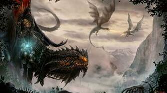 Flames Fantasy Skulls Wings Dragons Flying Fire