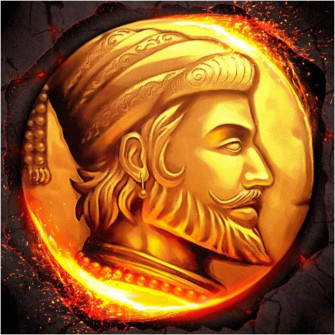 Caption Majestic Golden Bust Of Chhatrapati Shivaji