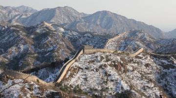 Image China Winter Mountains The Great Wall Of Snow