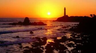 California Mateo Pigeon Golden Sunset Lighthouse Point Wallpaper HD