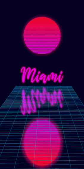 Miami Neon Aesthetic iPhone Wallpaper