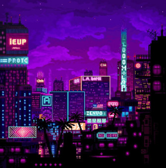 Los Angeles Pixel Art Landscape Cool