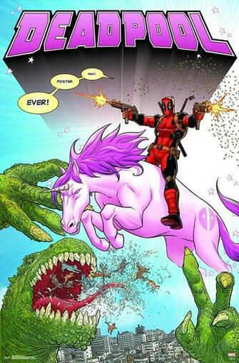 Amazon Trends International Deadpool Unicorn Wall Poster
