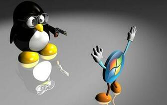 3d Linux Vs Windows Wallpaper