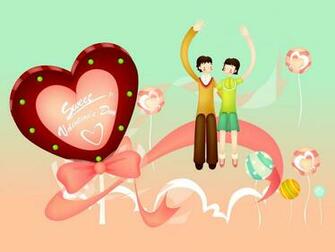 Cartoon Valentines Day Desktop Wallpaper