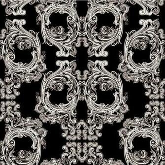Skull Damask H Repeat White Skulls On Black Dig