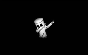 Wallpaper Marshmello Minimal American Dj Black
