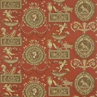 Roman Toile Degtrt102 Red Chocolate Beige Wallpaper From The