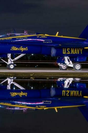 Hornet Us Navy Aircraft Blue Angels Night Wallpaper