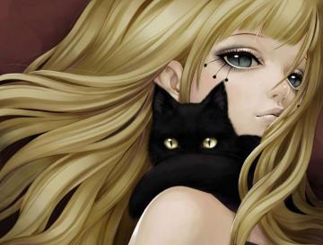 Original Anime Girl Cat Wallpaper